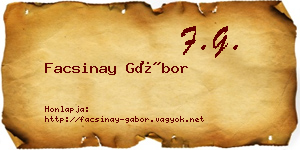 Facsinay Gábor névjegykártya