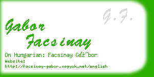 gabor facsinay business card